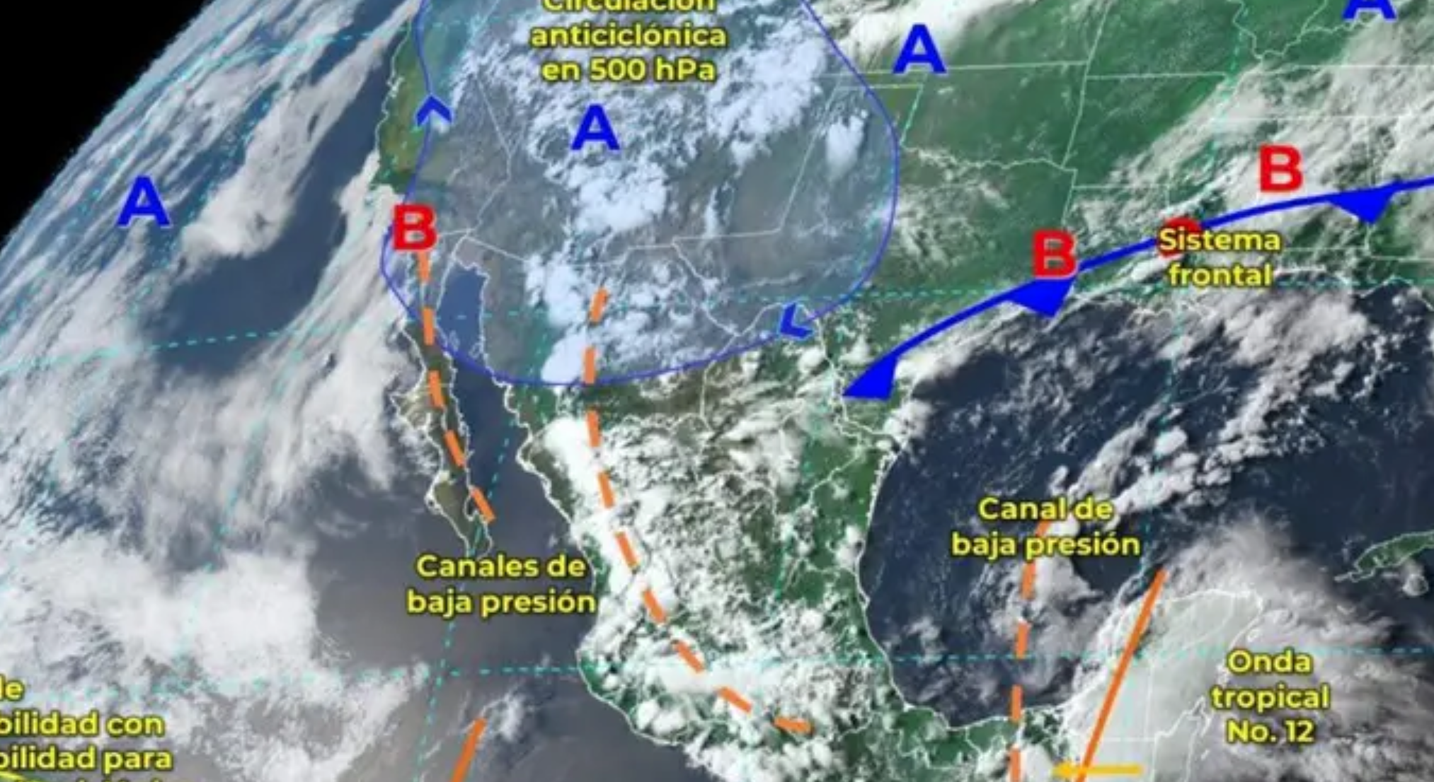 Habrá lluvias en todo el país por monzón mexicano y onda tropical 12 